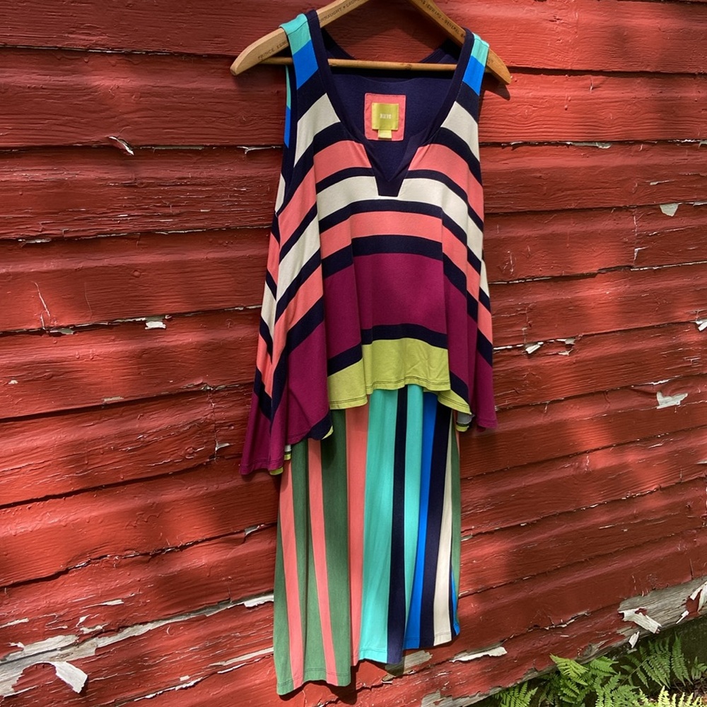 Anthropologie Maeve Davina Dress in Multicolor Stripes Women's Size XS - Picture 5 of 9